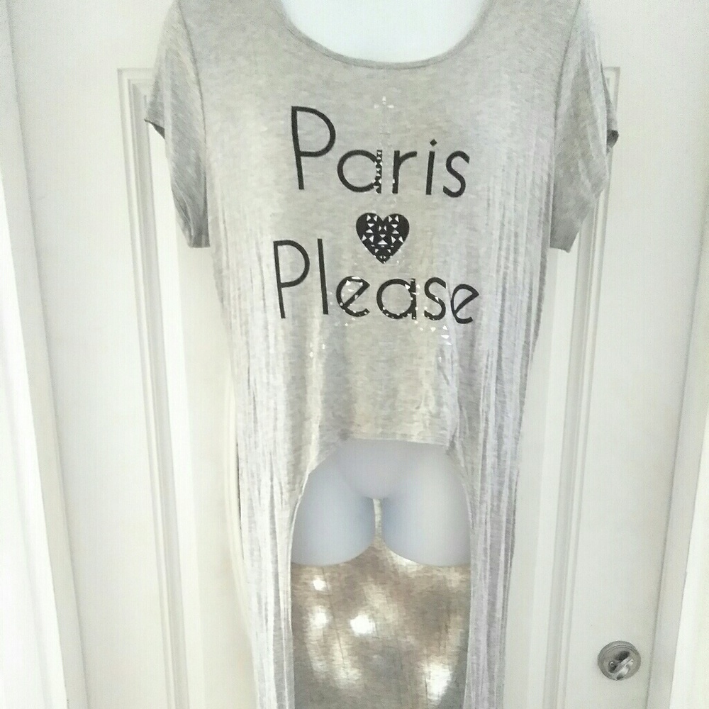 Women's Gray Crop Paris  Shirt
